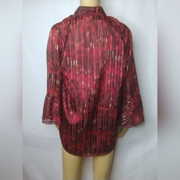 Shana woman's sheer button up shirt top size XL - Picture 9 of 10